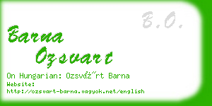 barna ozsvart business card